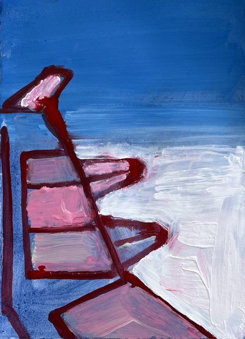 Works on Paper Wing,
Acrylic on paper, 
10 x 15cm,
2024